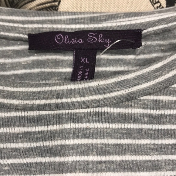 🎁 Olivia Sky Ruched Striped Tee - Picture 5 of 6